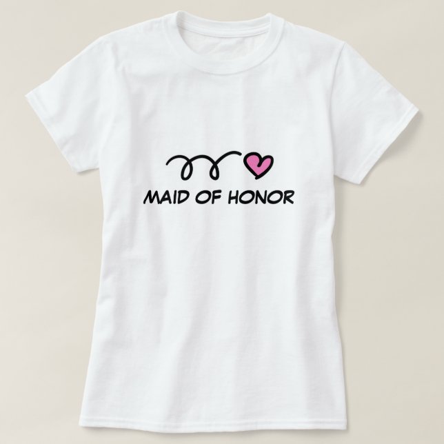 Camiseta de honor con corazón rosa (Diseño del anverso)