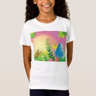 Camiseta de hormiga, caracol y mariposa azul de Ch
