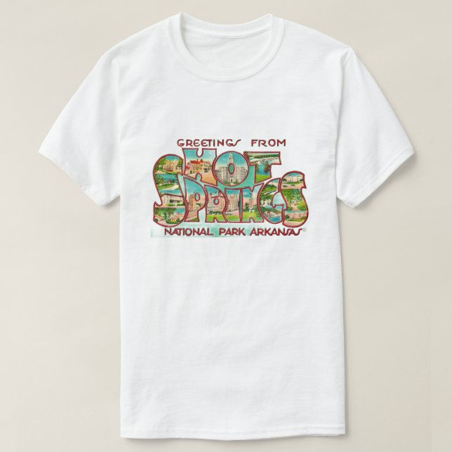 Camiseta de Hot Springs Arkansas con efecto decolo (Diseño del anverso)