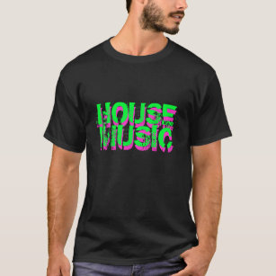 Camiseta de House Music con colores de neón