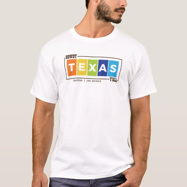 Camiseta de Howdy Y'all Colorful Texas (Anverso)