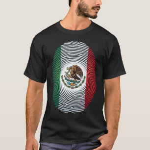 Camiseta de Huella Dactilar de la Bandera de Méxic