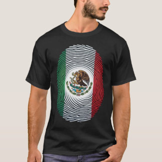 Camiseta de Huella Dactilar de la Bandera de Méxic