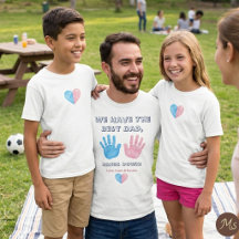 Camiseta de Huella de Mano con Acuarela Mejor Papá