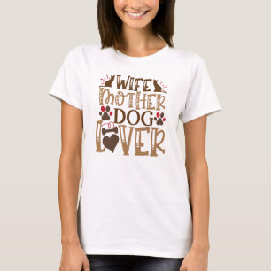 Camiseta de Huella de Pata Amante de Perro Esposa