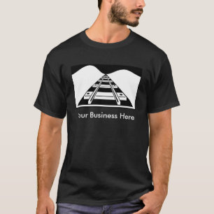 camiseta de huellas de tren blanco negro de person