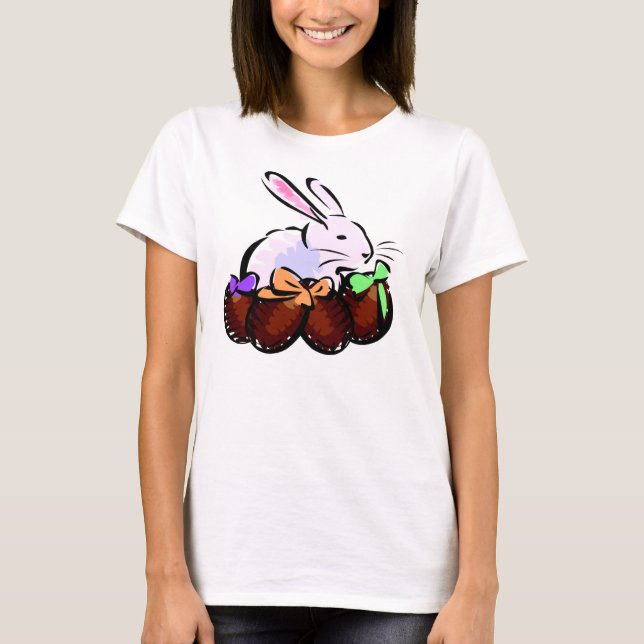 Camiseta de huevos de chocolate y de conejo (Anverso)