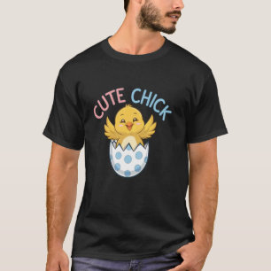 Camiseta de huevos de Pascua de pollito lindo cone
