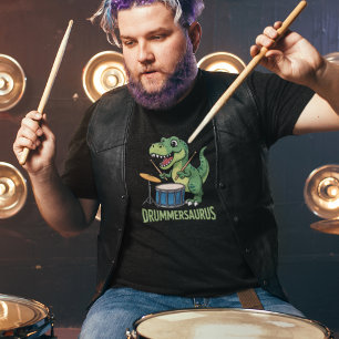 Camiseta de Humor de Baterista Dinosaurio Drummers