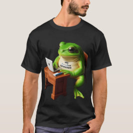 Camiseta de Humor de Rana Gerente en Escritorio en