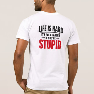 Camiseta de Humor Oscuro la Vida es Difícil es Div