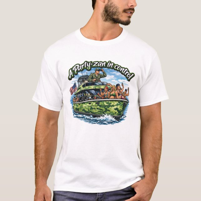 Camiseta de humor "Un Party-zan en control" (Anverso)