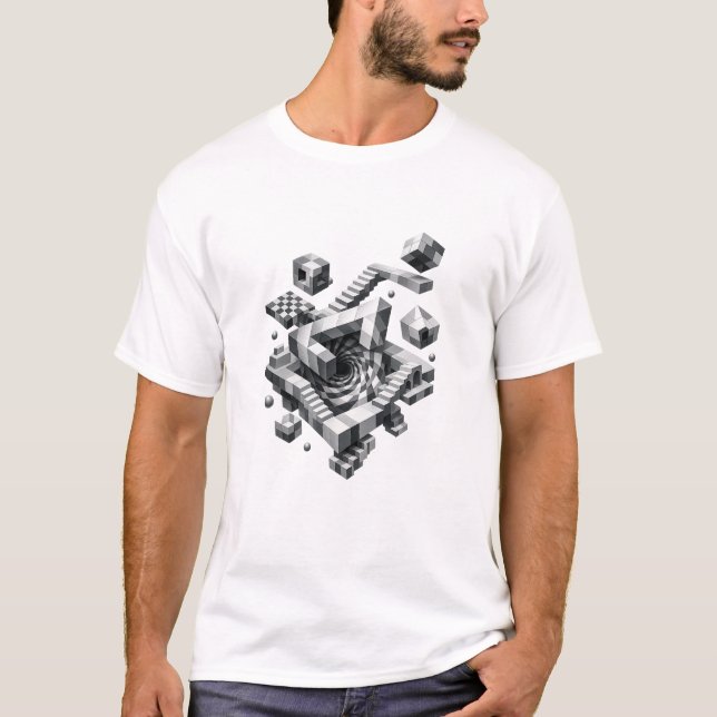Camiseta de Ilusión de Vórtice Geométrico (Anverso)