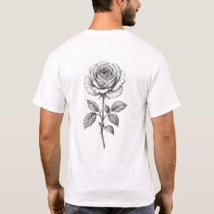 Camiseta de ilustración botánica de rosa vintage