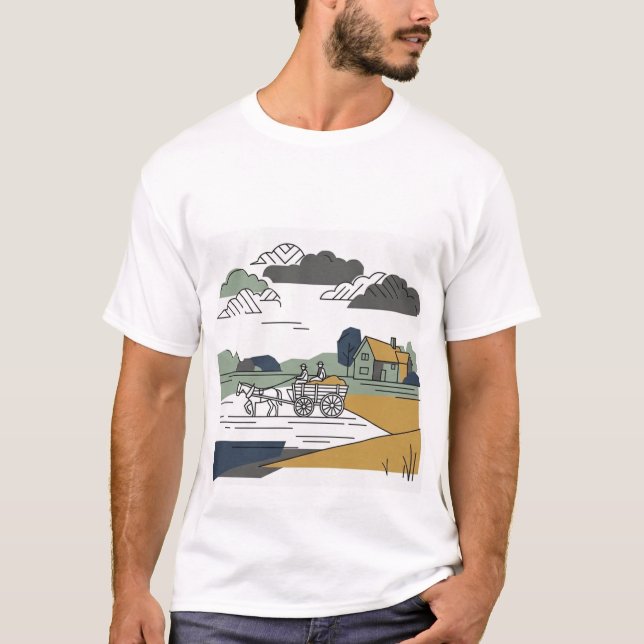 Camiseta de ilustración de arte lineal de Constabl (Anverso)