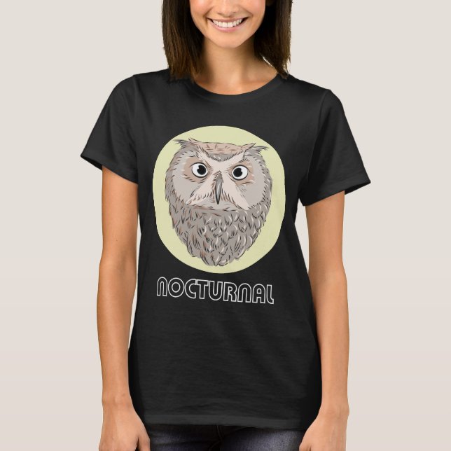 Camiseta de Ilustracion de lechuza nocturna (Anverso)