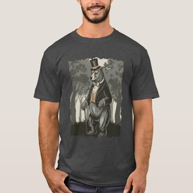 Camiseta de ilustracion de oso estilizado (Anverso)