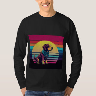 Camiseta de Ilustración de Perro Audaz para Amante