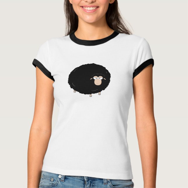 Camiseta de ilustracion de personalizado ovino neg (Anverso)