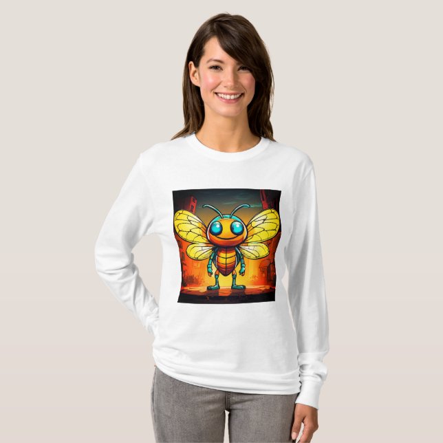 Camiseta de Ilustracion de vectores de luciérnagas (Anverso completo)