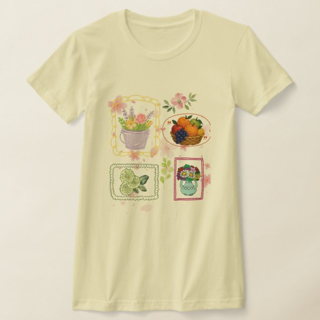 Camiseta de ilustración floral de frutas |  (Distribución)