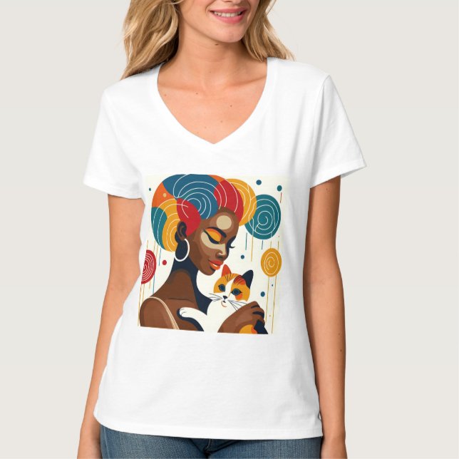 Camiseta de Ilustracion gráfico de Cat Lady (Anverso)