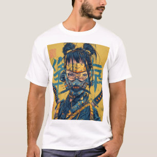 Camiseta de Ilustracion gráfico Ninja asiático