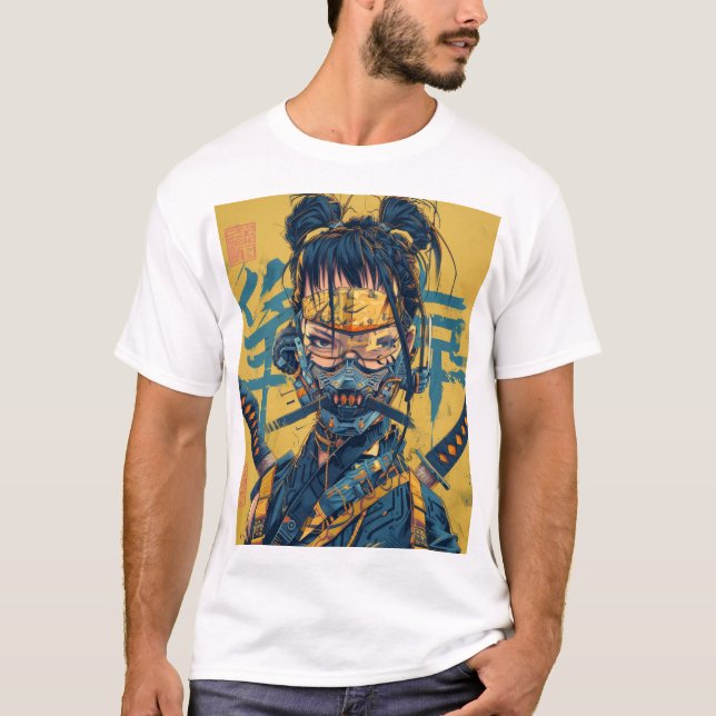 Camiseta de Ilustracion gráfico Ninja asiático (Anverso)