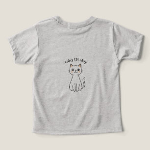 Camiseta de ilustración linda de loca de los gatos