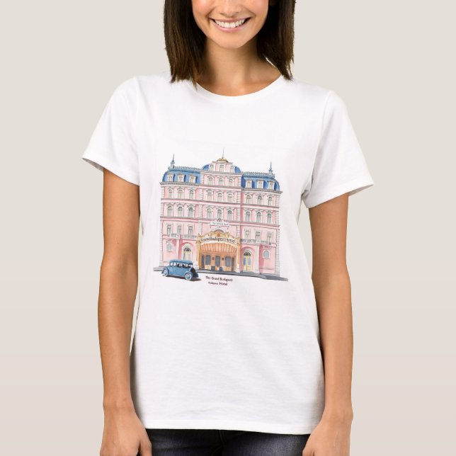 Camiseta de Ilustracion rosa de estilo europeo (Anverso)