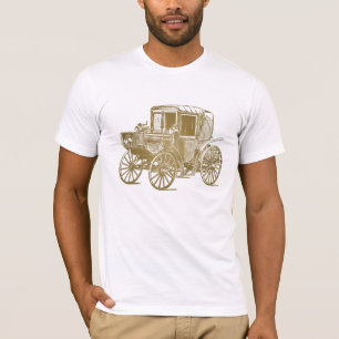 Camiseta de ilustración vintage de carruaje tirado