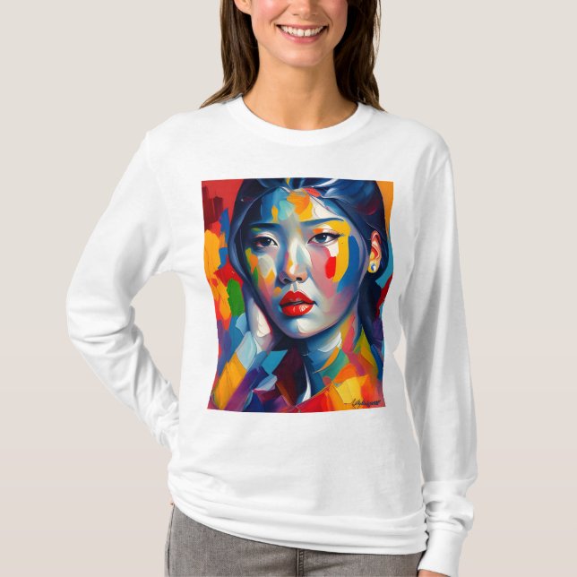 Camiseta de imagen de mujeres orientales (Anverso)