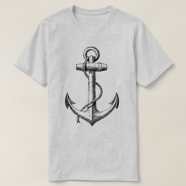 Camiseta de imagen estilo tatuaje de anclaje (Diseño del anverso)