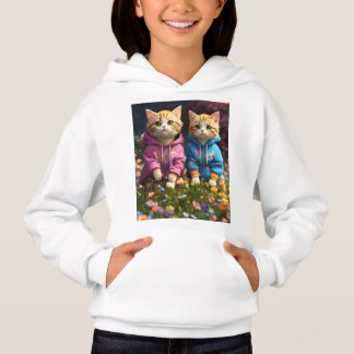 Camiseta de impresión adorable para gatos para niñ