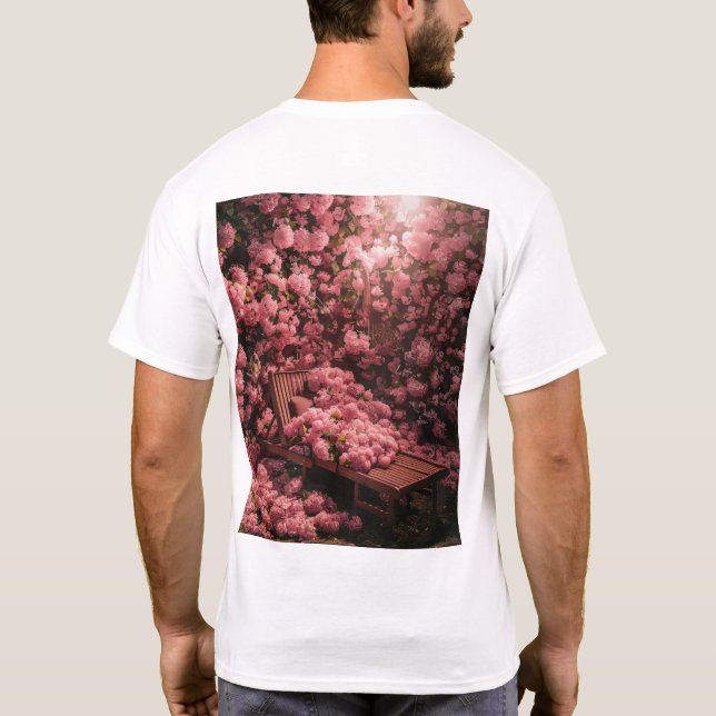 Camiseta de impresión completa floral de Hydrangea (Reverso)