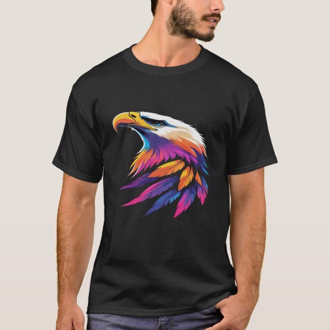 Camiseta de impresión de águila, camiseta de amant (Anverso)