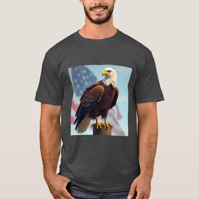 Camiseta de impresión de águila majestuosa (Anverso)