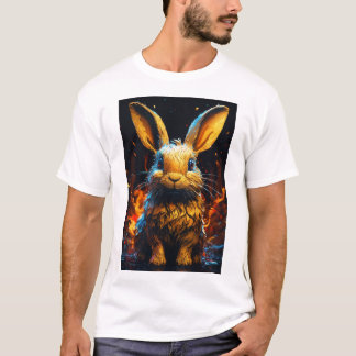 Camiseta de impresión de conejo adorable.