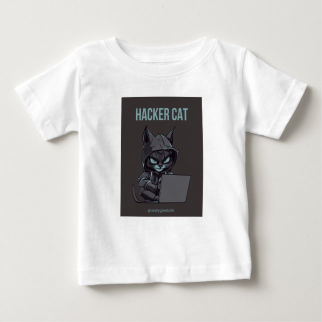 Camiseta de impresión de gato hacker (Anverso)