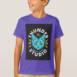 Camiseta de impresión de gato para niños adorables