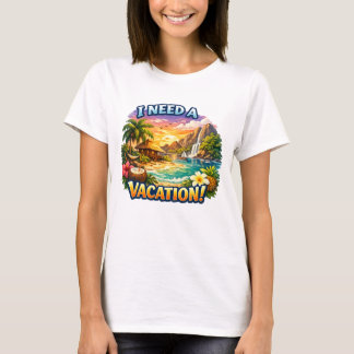 Camiseta de impresión de isla tropical