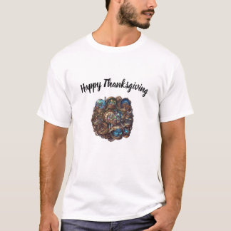 Camiseta de impresión doble Steampunk Feliz Día de