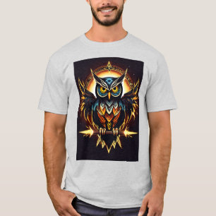 Camiseta de impresión elegante de búho - Tee inspi