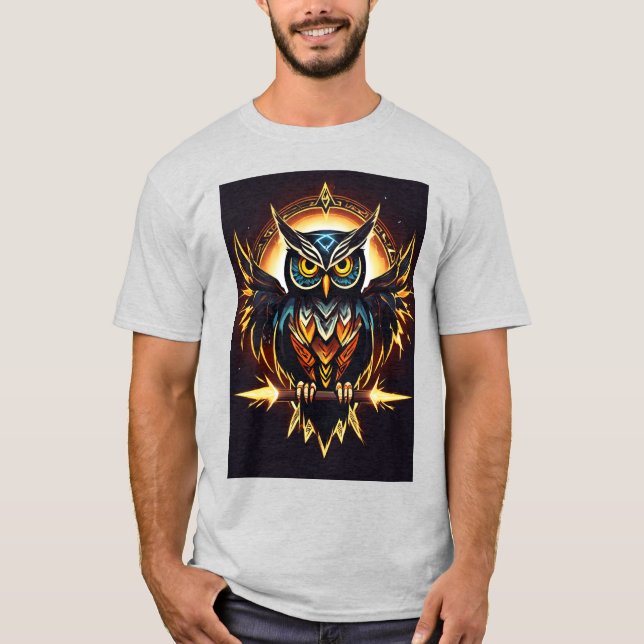 Camiseta de impresión elegante de búho - Tee inspi (Anverso)