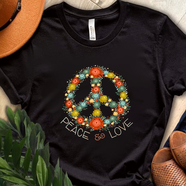 Camiseta de Inespiritualidad "Floral de paz y amor (Subido por el creador)