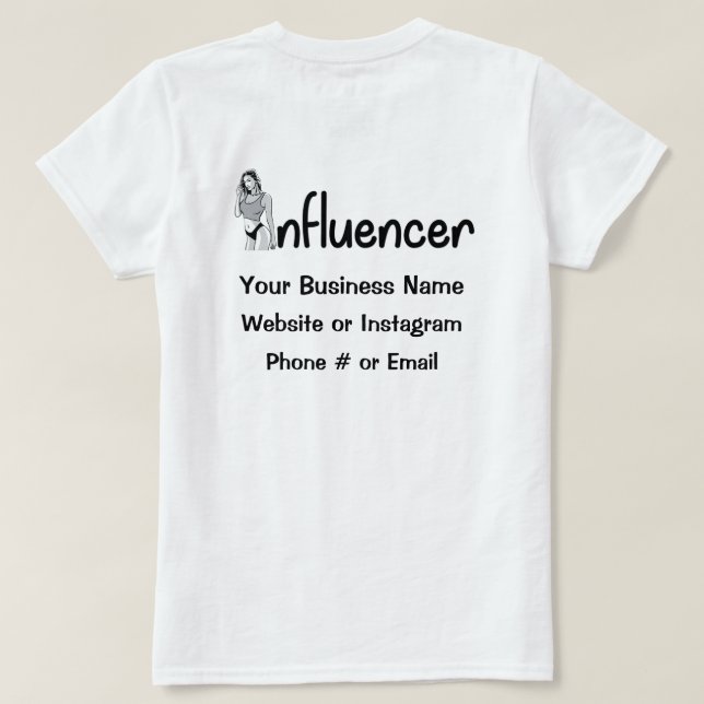 Camiseta de Influencer Modelo (Reverso del diseño)