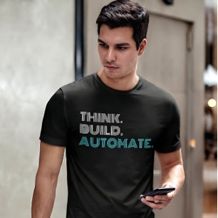 Camiseta de ingeniero de robótica Think Build Auto