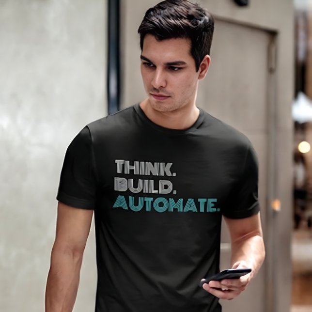 Camiseta de ingeniero de robótica Think Build Auto (Subido por el creador)