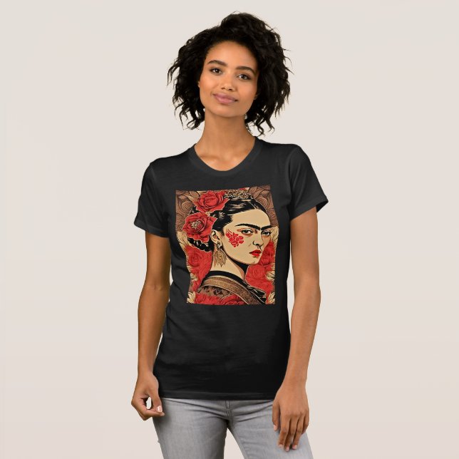 Camiseta de InkPunk Frida Kahlo - Negrita e icónic (Anverso completo)