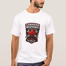 Camiseta de insignia de mecánico canadiense constr